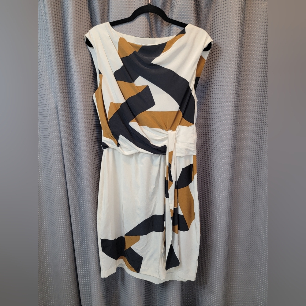 Diane Von Furstenberg Silk Geometric Print Dress Size 8
